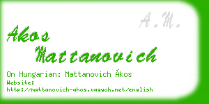 akos mattanovich business card